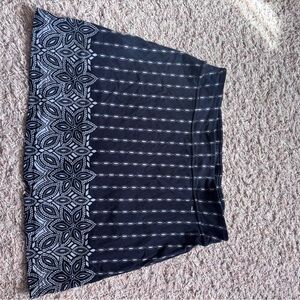 Athleta Black Skirt with White Geometric Border